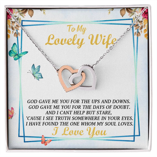 To My Wife - Interlocking Hearts Necklace - So-30