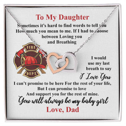 Firefighter'S Daughter - Interlocking Heart Necklace Interlocking Hearts Necklace