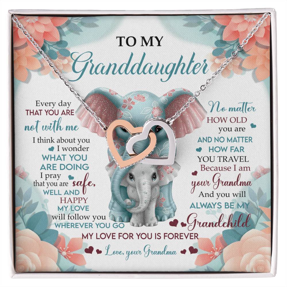 To My Granddaughter Interlocking Hearts Necklace