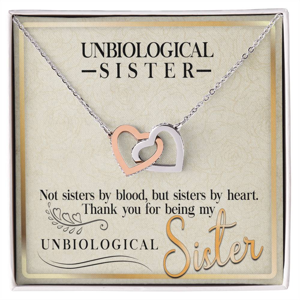 Unbiological Sisters Interlocking Hearts Necklace