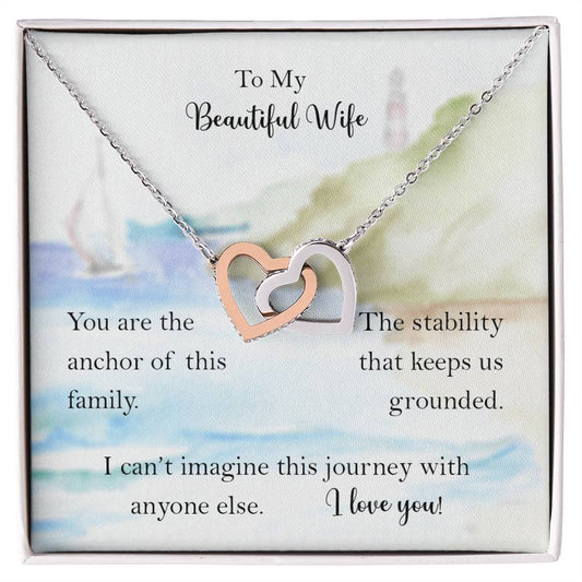 My Wife Anchor Of Our Family Interlocked Hearts Necklace From Husband Interlocking Hearts Necklace