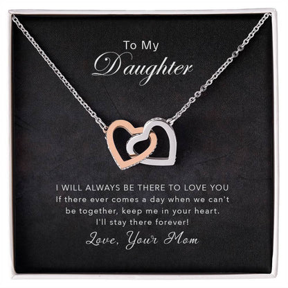 To My Daughter - Keep Me In Your Heart - Necklace Interlocking Hearts Necklace