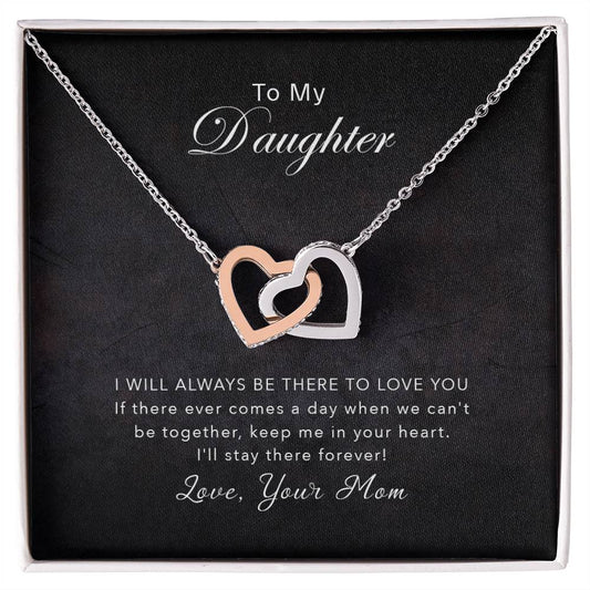 To My Daughter - Keep Me In Your Heart - Necklace Interlocking Hearts Necklace