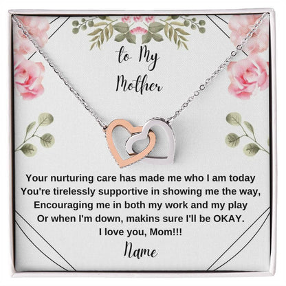 To My Mother Interlocking Heart Necklace Interlocking Hearts Necklace