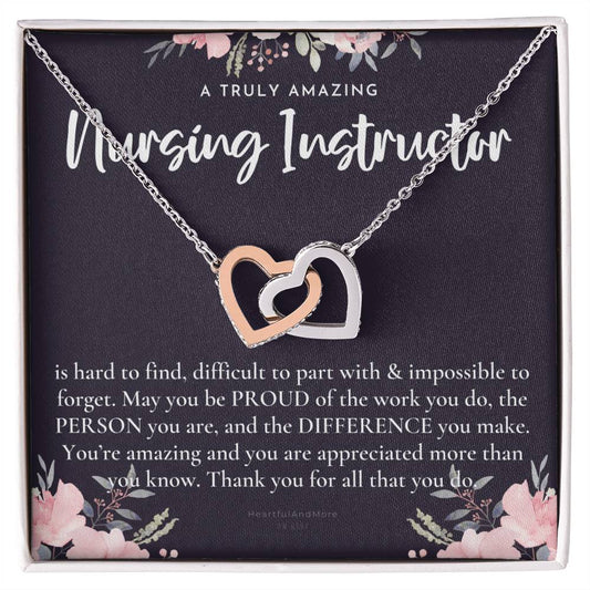 Gift For Nursing Instructor Nursing Instructor Appreciation Gift A Truly Amazing Nursing Instructor Gift Interlocking Hearts Necklace