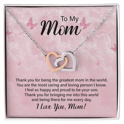To My Boyfriend'S Mom Lovely Knot Necklace - Christmas Gift For Boyfriends Mom Pendant Necklace Mothers Day Gift For Boyfriends Interlocking Hearts Necklace