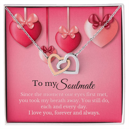 To My Soulmate - Interlocking Heart Necklace Interlocking Hearts Necklace