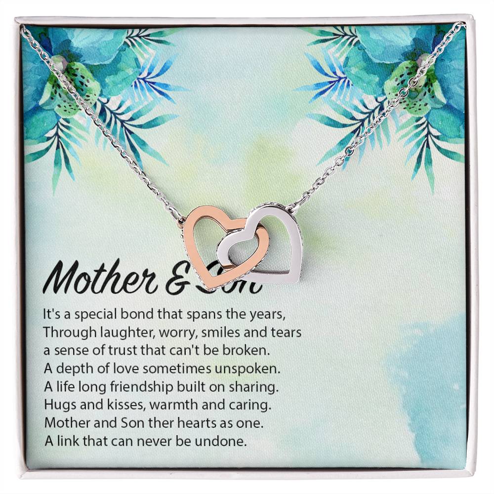 Mother Son Gift Mom Gift From Son Mother And Son Mom Necklace From Son Interlocking Hearts Necklace