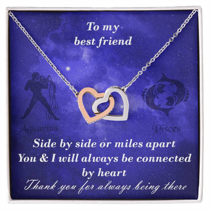 Aquarius To Pisces Best Friend Interlocked Hearts Necklace Interlocking Hearts Necklace