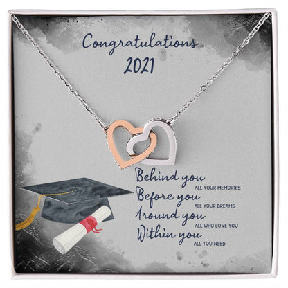 Graduation 2021 Necklace Interlocking Hearts Necklace
