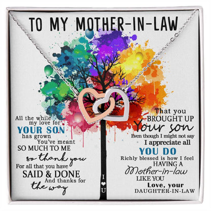 To My Mother-In-Law Gift For Mother-In-Law Mother-In-Law Necklace Mother-In-Law Pendant Mom-In-Law Necklace To My Future Mom-In-Law Interlocking Hearts Necklace