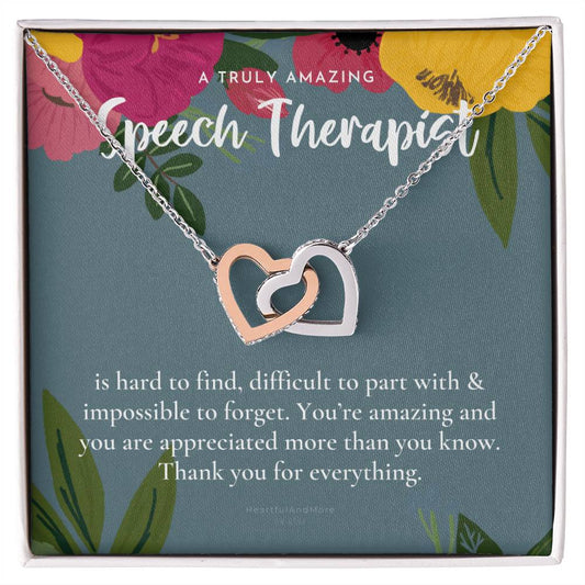 Speech Therapist Gift Amazing Speech Therapist Gift Necklace Language Pathologist Gift For Speech Pathologist Interlocking Hearts Necklace