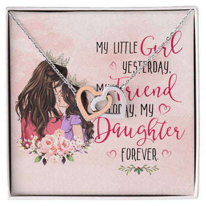 Mom And Daughter Interlocking Hearts Necklace