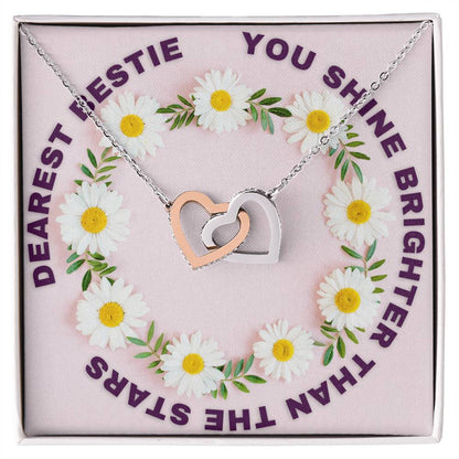 Interlocking Hearts Bestie Daisy Chain Necklace Interlocking Hearts Necklace