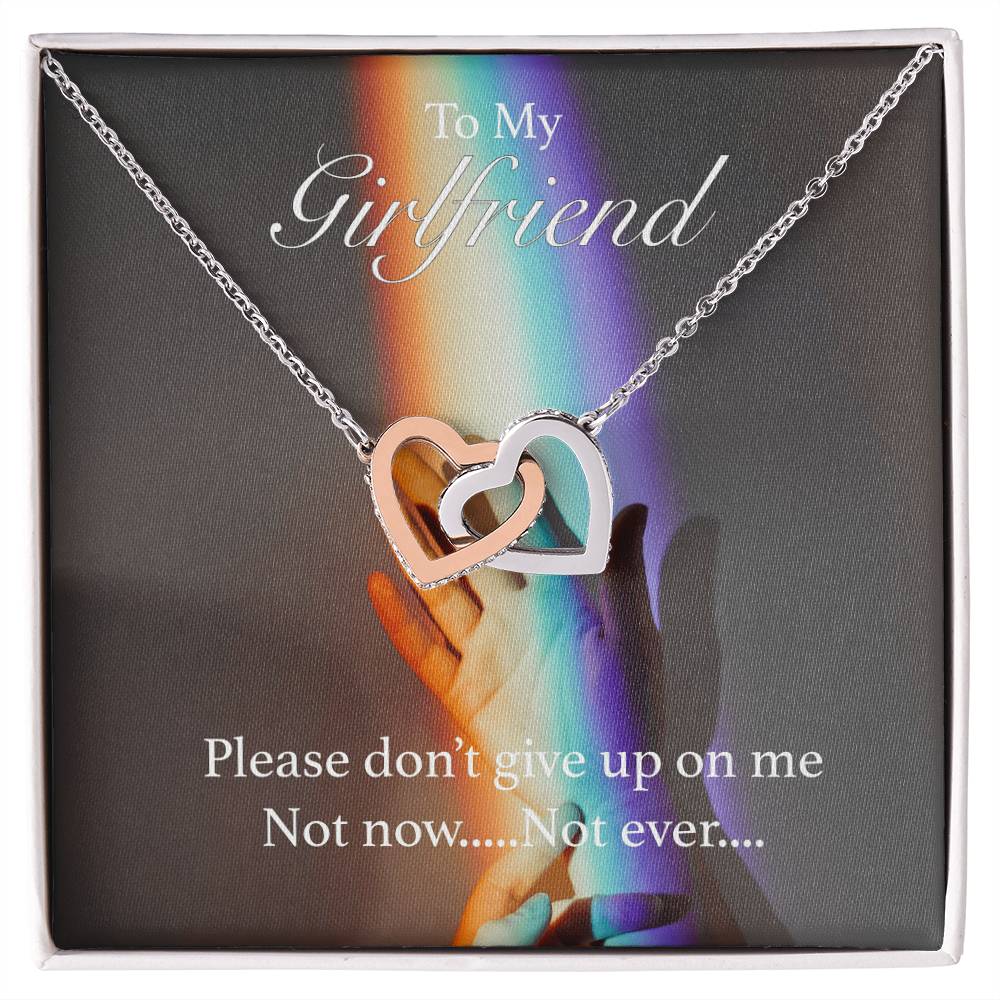 Please Don'T Give Up On Me Interlocking Hearts Necklace
