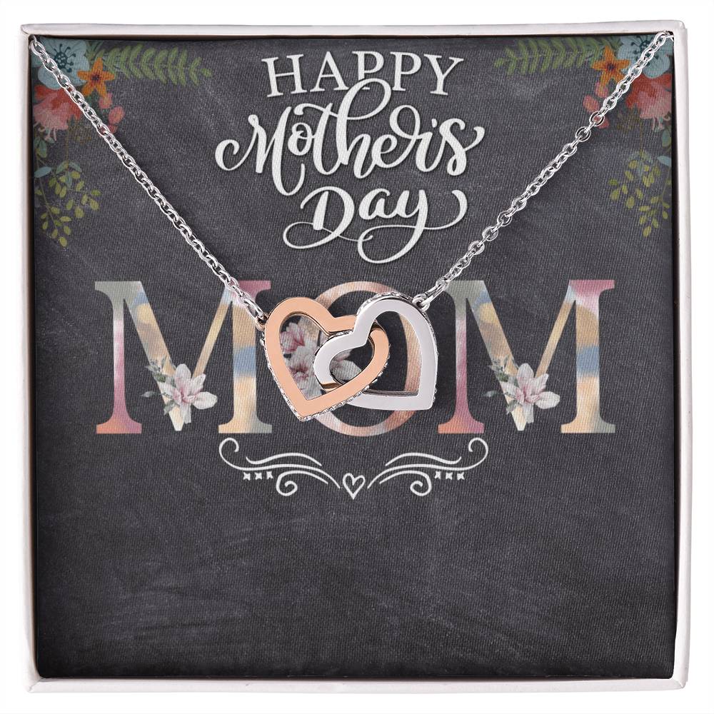 Happy Mother'S Day Mom - Interlocking Hearts Necklace
