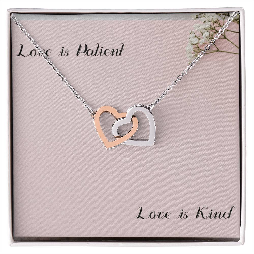 I Love You Necklace With Message Card Interlocking Hearts Necklace