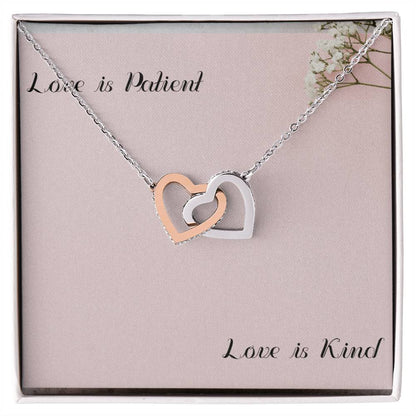 I Love You Necklace With Message Card Interlocking Hearts Necklace