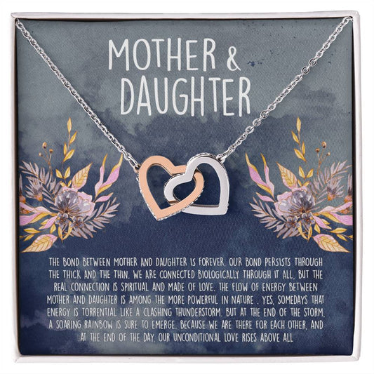 The Love Between A Mother And Daughter Is Forever Interlocking Hearts Necklace