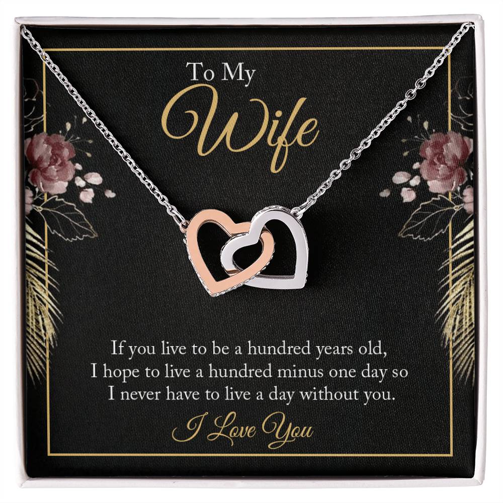 Anniversary Gift Interlocking Hearts - To My Wife Necklace Birthday Gift For Wife Necklace For Wife Gift For Wife Birthday Interlocking Hearts Necklace