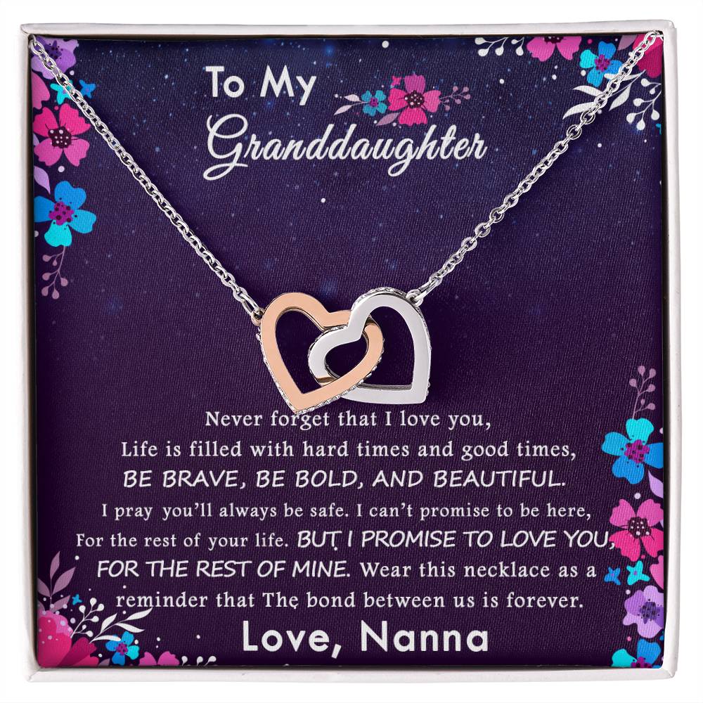 Interlocking Heart Necklace Gift For Granddaughter Interlocking Hearts Necklace
