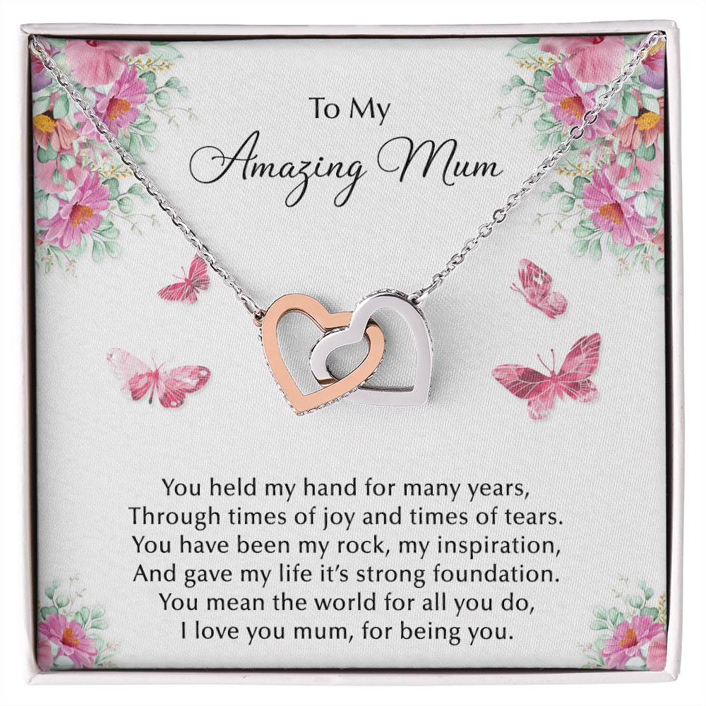 Amazing Mum Hearts Necklace Interlocking Hearts Necklace