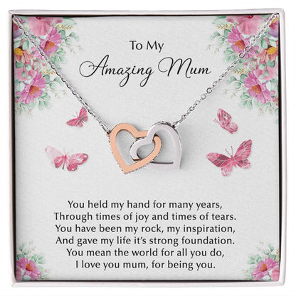 Amazing Mum Hearts Necklace Interlocking Hearts Necklace