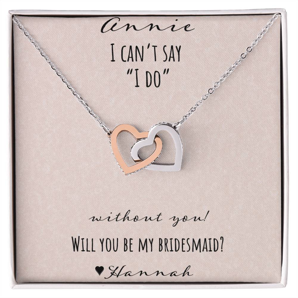 I Can'T Say I Do Without You - Pink Interlocking Hearts Necklace