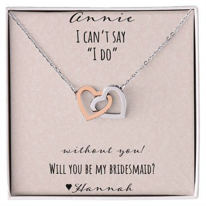 I Can'T Say I Do Without You - Pink Interlocking Hearts Necklace