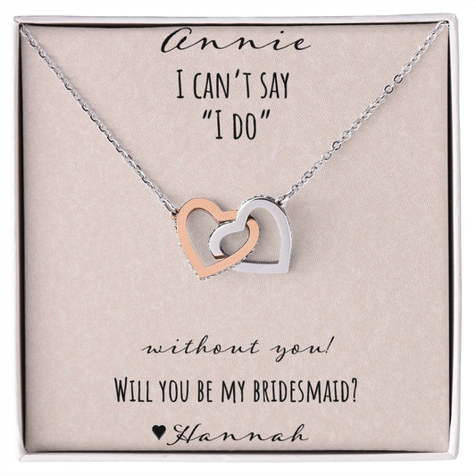 I Can'T Say I Do Without You - Pink Interlocking Hearts Necklace