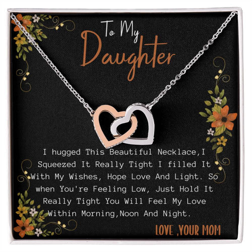 Gift For Daughterdouble Hearts Necklace For Daughter Interlocking Hearts Necklace