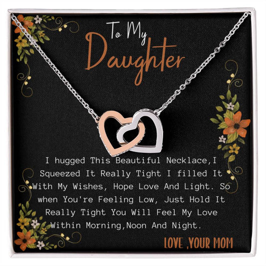 Gift For Daughterdouble Hearts Necklace For Daughter Interlocking Hearts Necklace