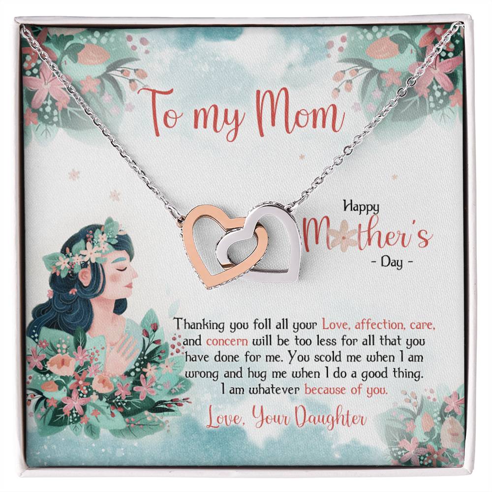 To My Mom - Happy Mother'S Day - Two Hearts Necklace Interlocking Hearts Necklace