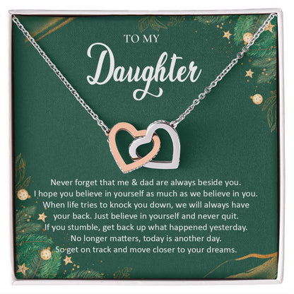 Home Always Beside You - Interlocking Hearts Necklace