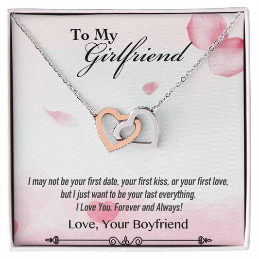 To My Girlfriend - Be Your Last Everything - Interlocking Heart Necklace Interlocking Hearts Necklace