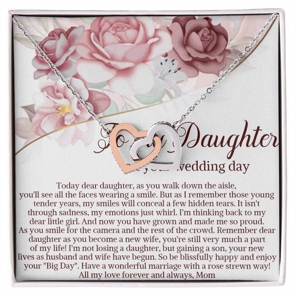 Daughter On Wedding Day Gift Daughter Wedding Gift From Mom And Dad Daughter Interlocking Hearts Necklace Gift From Parents Wedding Gift