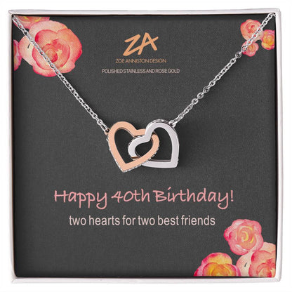 Happy 40Th Interlocking Hearts Necklace