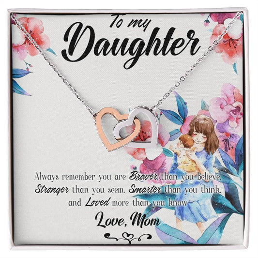 Necklace For Daughtergranddaughter Forever Love Necklace To My Daughter Necklaces From Mom Mother Dad Personalized To My Daughter Interlocking Hearts Necklace
