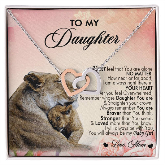 To My Daughter Interlocking Hearts Necklace