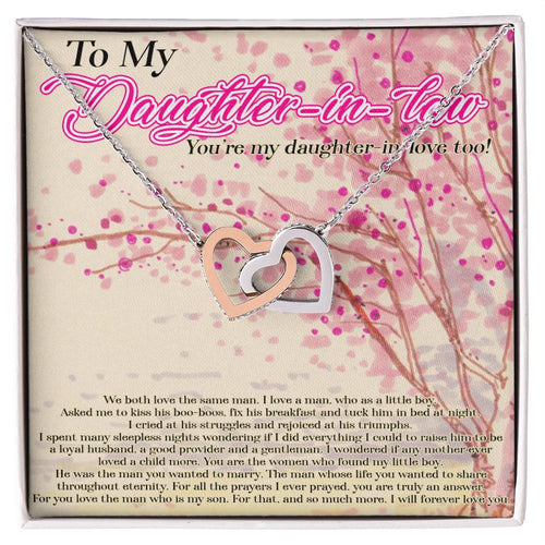 Daughter In Law Necklace And Sayingdaughter In Law Necklacedaughter In Law Wedding Giftdaughter In Law Jewelry Box Necklace For Daughter Interlocking Hearts Necklace