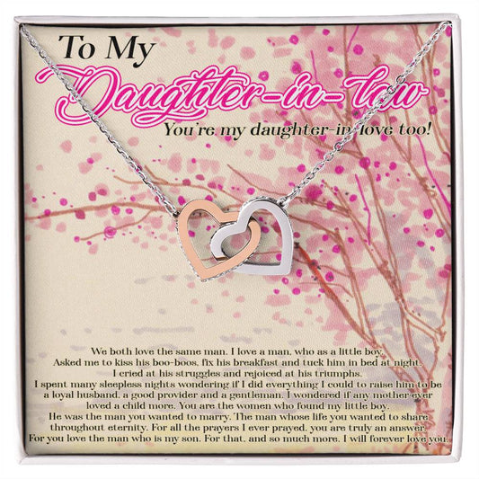 Daughter In Law Necklace And Sayingdaughter In Law Necklacedaughter In Law Wedding Giftdaughter In Law Jewelry Box Necklace For Daughter Interlocking Hearts Necklace