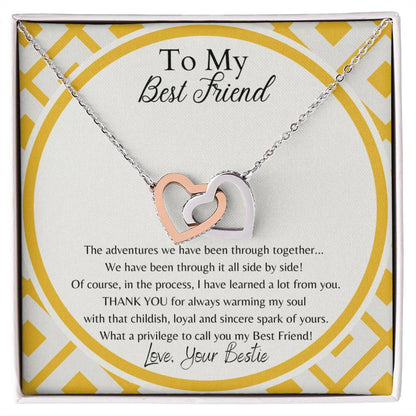 To My Best Friend Interlocking Hearts Necklace