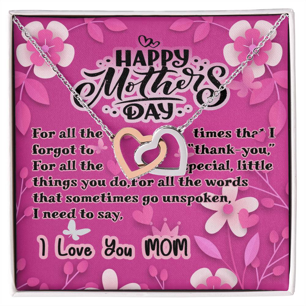 Happy Mothers Day - Interlocking Heart Necklace Interlocking Hearts Necklace