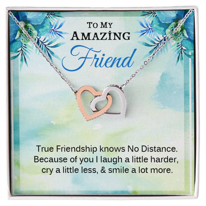 Gift For True Friend - Interlock Heart Necklace Interlocking Hearts Necklace