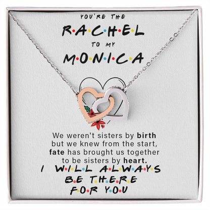 To My Best Friend You'Re The Rachel To My Monica Gift For Best Friend Christmas Gift For Best Friend Bff Necklace Friends Tv Show Interlocking Hearts Necklace