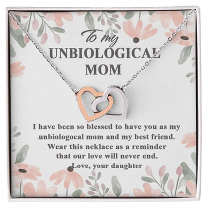 Gift For Unbiological Mom - Interlocking Heart Necklace Interlocking Hearts Necklace
