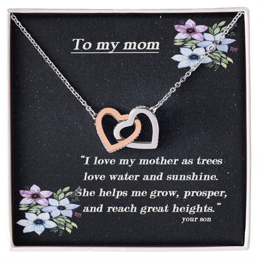 To My Mom I Will Always Be There Dragonfly Necklace Gift For Mom From Son Birthday Mother'S Day Christmas Present Interlocking Hearts Necklace