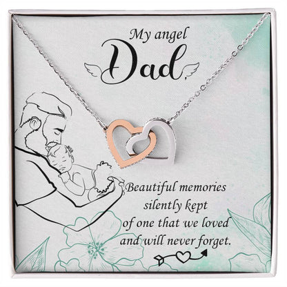 My Angel Dad Necklace Interlocking Hearts Necklace