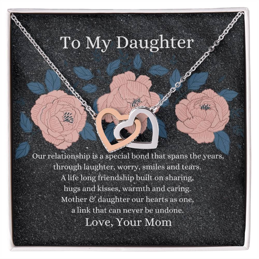 Mother To Daughter Hearts As One Necklace Interlocking Hearts Necklace