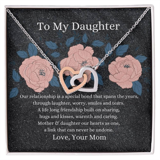 Mother To Daughter Hearts As One Necklace Interlocking Hearts Necklace